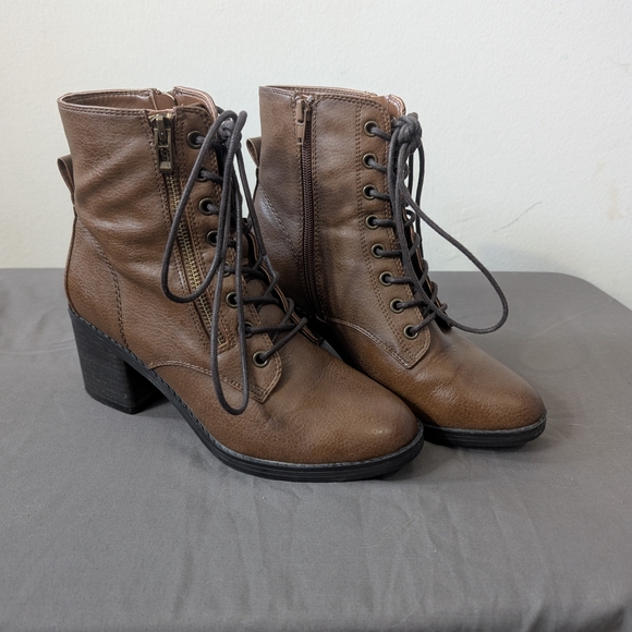 Call It Spring Shoes - Call It Spring Brown Lace-Up Ankle Boots